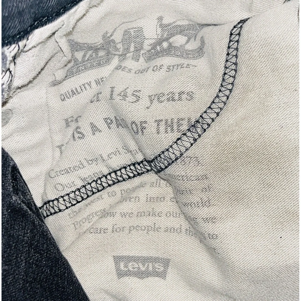 Levis 512 Jeans Mens 31x32 Washed Black Denim Slim Taper Fit Biker Punk Grunge